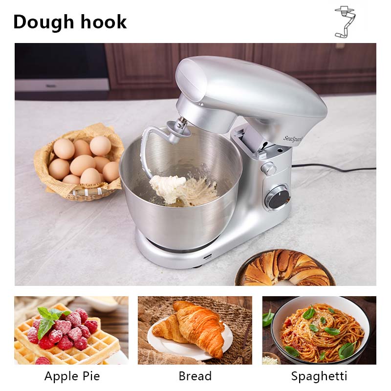 3-IN-1 10-speed Tilting Mixer with Pulse Button, Including 5.5QT Stainless Steel Bowl, Dough Hook, Mixer, Egg Mixer, Spatula-SIlvery, Mixer for Baking, Mixer Grinder for Kitchen, Kitchen Mixer, Mixer Blender, Mixer Grinder